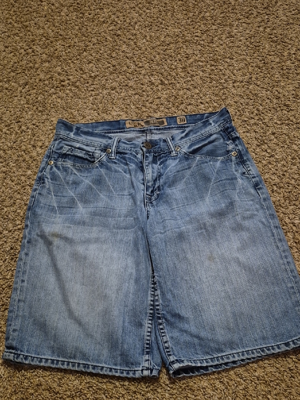 Men's Y2k Light Blue Denim Jorts - Relaxed Fit